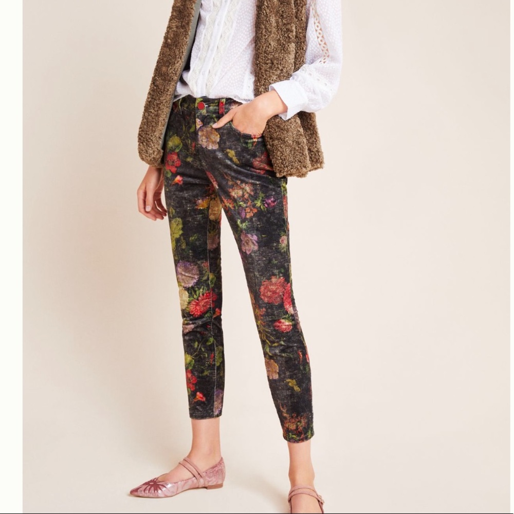 Anthropologie Velvet High Rise Skinny Ankle Jeans